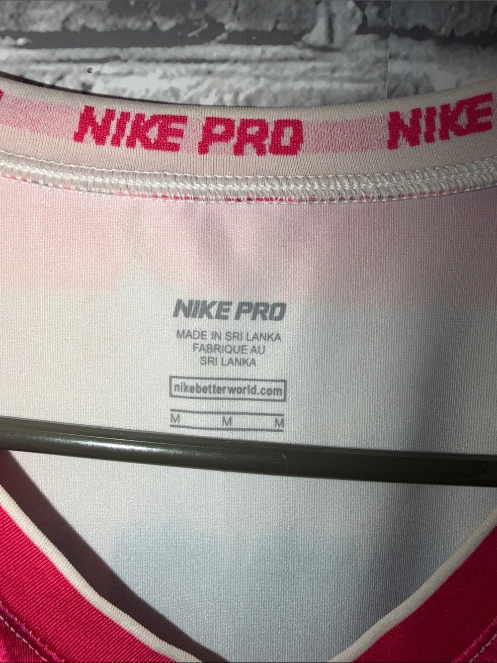 Nike‎ Pro Bright Pink Orange Teal Stripe Performance Tank